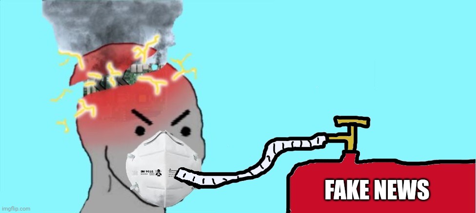 npc life support | FAKE NEWS | image tagged in npc life support | made w/ Imgflip meme maker