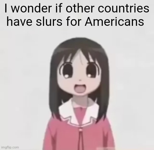 osaka is scary uncropped | I wonder if other countries have slurs for Americans | image tagged in osaka is scary uncropped | made w/ Imgflip meme maker