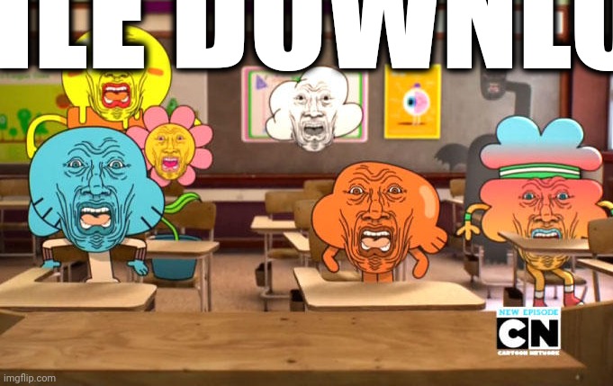 ㅤ | FILE DOWNLOADED | image tagged in disgusted gumball | made w/ Imgflip meme maker