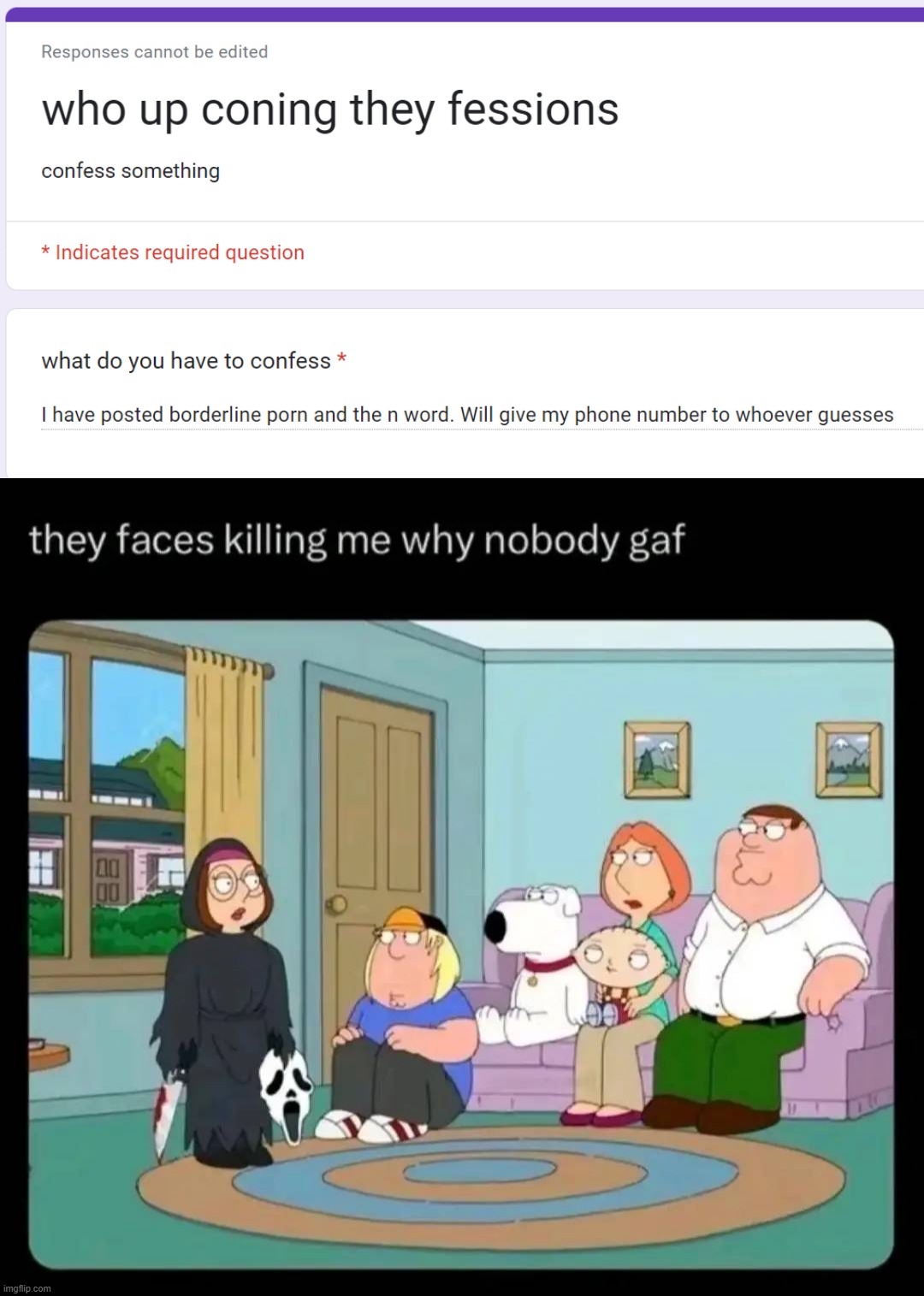 image tagged in they faces killing me why nobody gaf | made w/ Imgflip meme maker