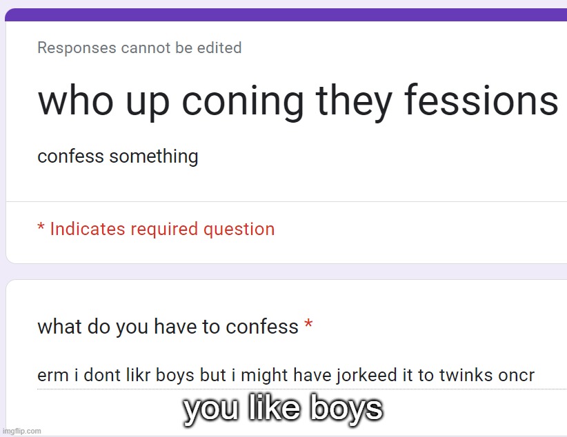 you like boys | made w/ Imgflip meme maker