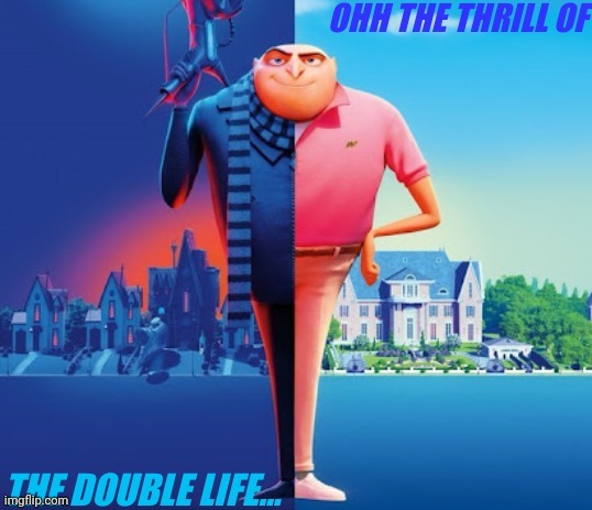 Ohh the thrill of the double life... | image tagged in ohh the thrill of the double life | made w/ Imgflip meme maker