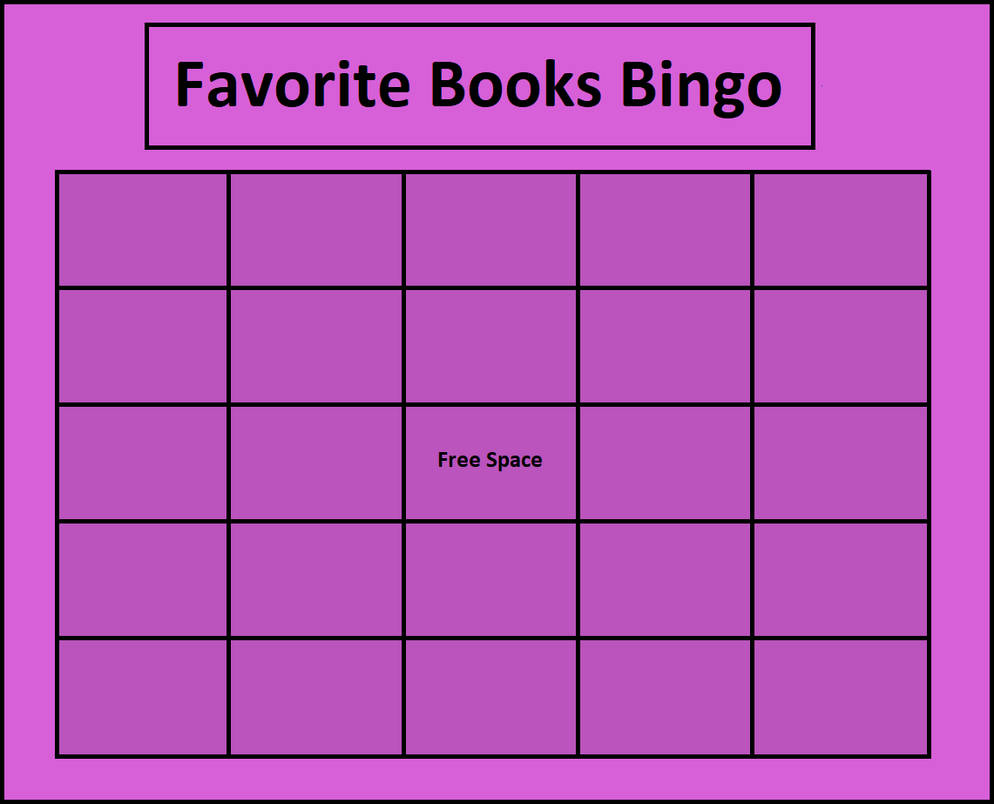 favorite books bingo Blank Meme Template