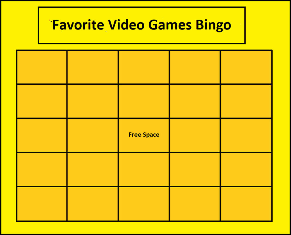 favorite video games bingo Blank Meme Template