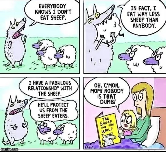 Sheep and wolf | image tagged in comics | made w/ Imgflip meme maker