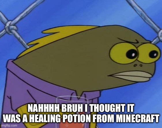 Nahh | NAHHHH BRUH I THOUGHT IT WAS A HEALING POTION FROM MINECRAFT | image tagged in nahh | made w/ Imgflip meme maker