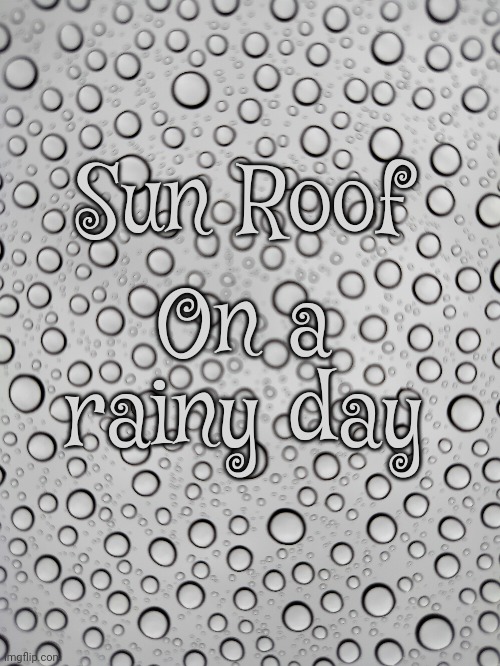 Sun Roof On A Rainy Day | Sun Roof; On a rainy day | image tagged in rainy day,rain,it's raining,sun roof,memes,in the car and bored | made w/ Imgflip meme maker