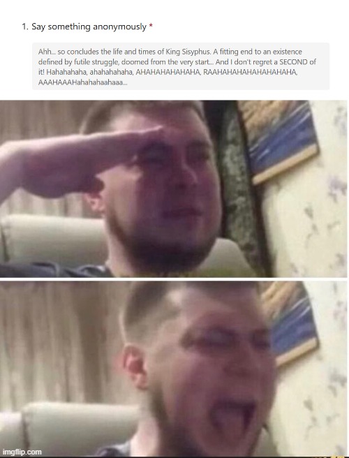 might gonna wrap it up soon | image tagged in crying salute | made w/ Imgflip meme maker