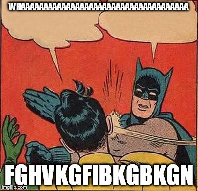 WHAAAAAAAAAAAAAAAAAAAAAAAAAAAAAAAAAAAAA FGHVKGFIBKGBKGN | image tagged in memes,batman slapping robin | made w/ Imgflip meme maker