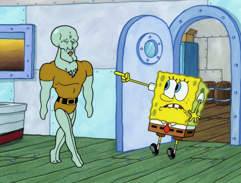 Handsome squidward Blank Meme Template