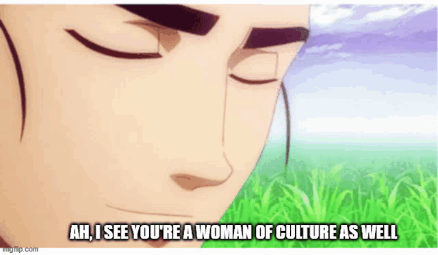 Ah, I see you're a woman of culture as well Blank Meme Template