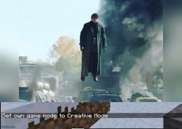 image tagged in doc ock without tentacles,creative mode minecraft | made w/ Imgflip meme maker