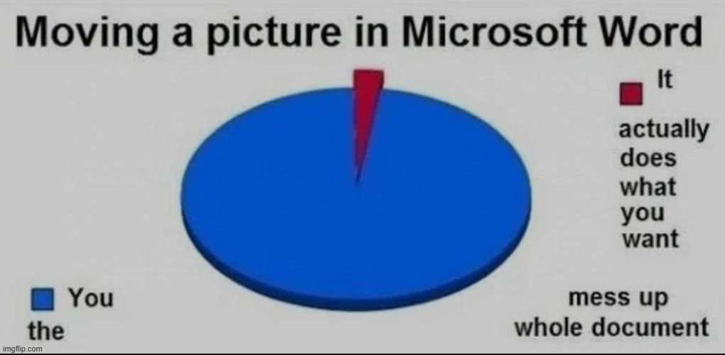 image tagged in pie charts,charts,microsoft word | made w/ Imgflip meme maker