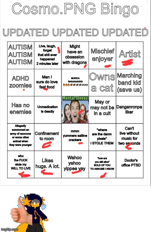 Cosmo.PNG Bingo TRIPLE UPDATED | image tagged in cosmo png bingo triple updated | made w/ Imgflip meme maker