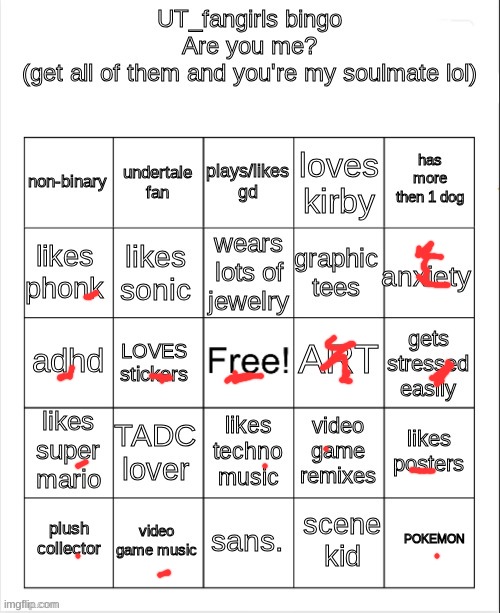 UT_fangirls bingo | image tagged in ut_fangirls bingo | made w/ Imgflip meme maker