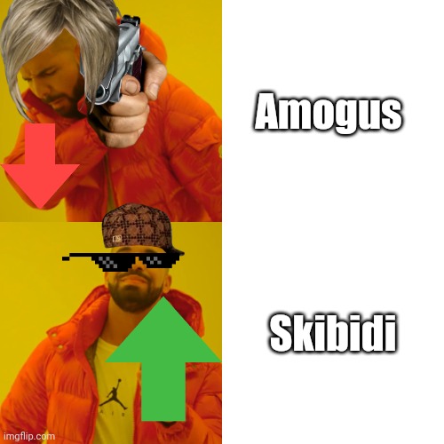 Drake Hotline Bling | Amogus; Skibidi | image tagged in memes,drake hotline bling | made w/ Imgflip meme maker