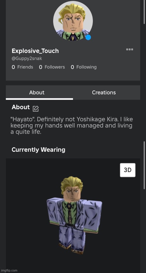 Rate my fit | image tagged in jojo's bizarre adventure,roblox | made w/ Imgflip meme maker