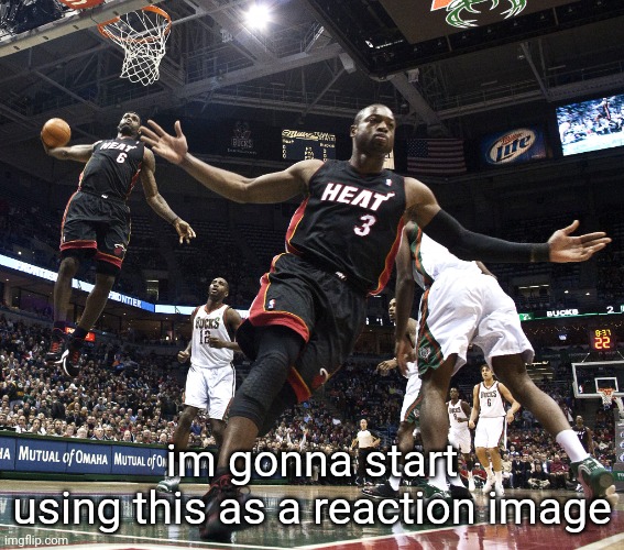 Lebron Dunking | im gonna start using this as a reaction image | image tagged in lebron dunking | made w/ Imgflip meme maker