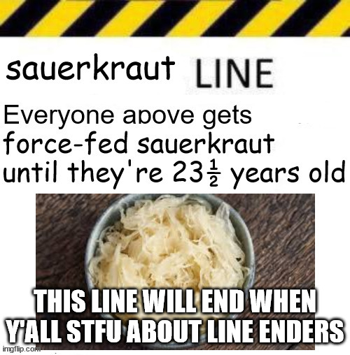 THIS LINE WILL END WHEN Y'ALL STFU ABOUT LINE ENDERS | made w/ Imgflip meme maker