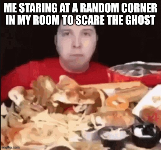 ._. | ME STARING AT A RANDOM CORNER IN MY ROOM TO SCARE THE GHOST | image tagged in _ | made w/ Imgflip meme maker