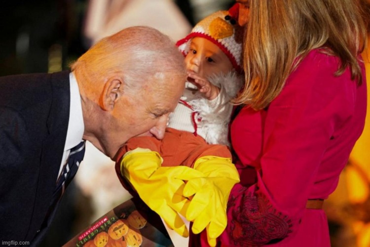 Biden bites baby | image tagged in biden bites baby | made w/ Imgflip meme maker