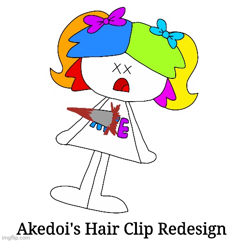 Akedoi's Bow Clip Redesign | image tagged in thealphafriends,akedoi,blood,gore,parody,fanart | made w/ Imgflip meme maker