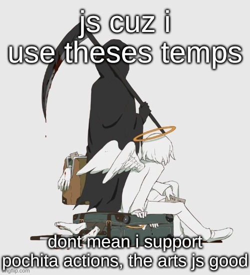 Avogado6 | js cuz i use theses temps; dont mean i support pochita actions, the arts js good | image tagged in avogado6 | made w/ Imgflip meme maker