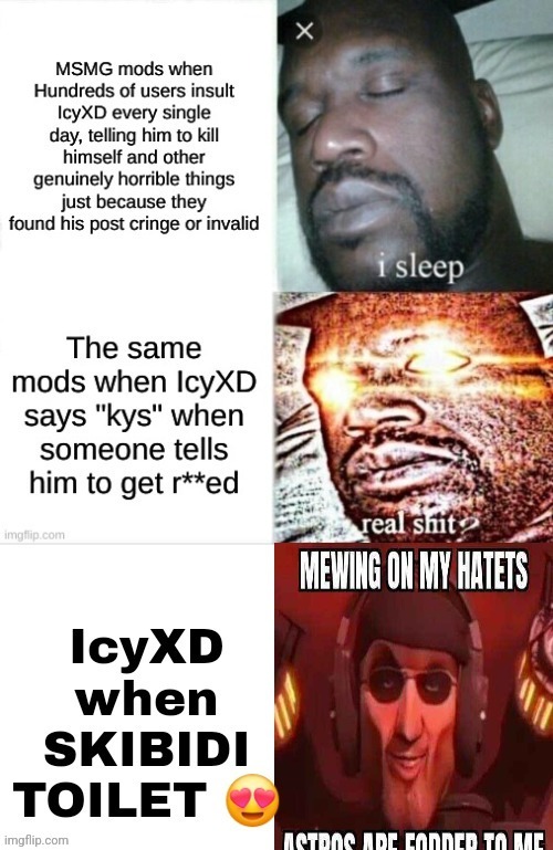 msmg mods sucks like shit | image tagged in icyxd,msmg,lesb | made w/ Imgflip meme maker