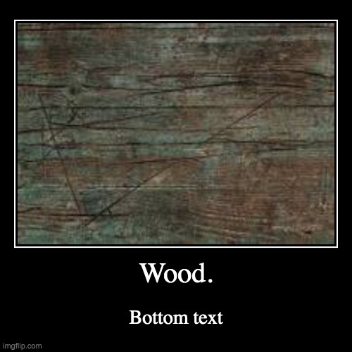 Wood. | Bottom text | image tagged in funny,demotivationals | made w/ Imgflip demotivational maker