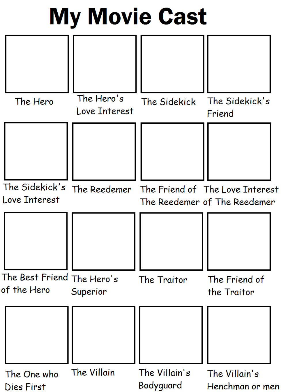 My Movie Cast Blank Meme Template