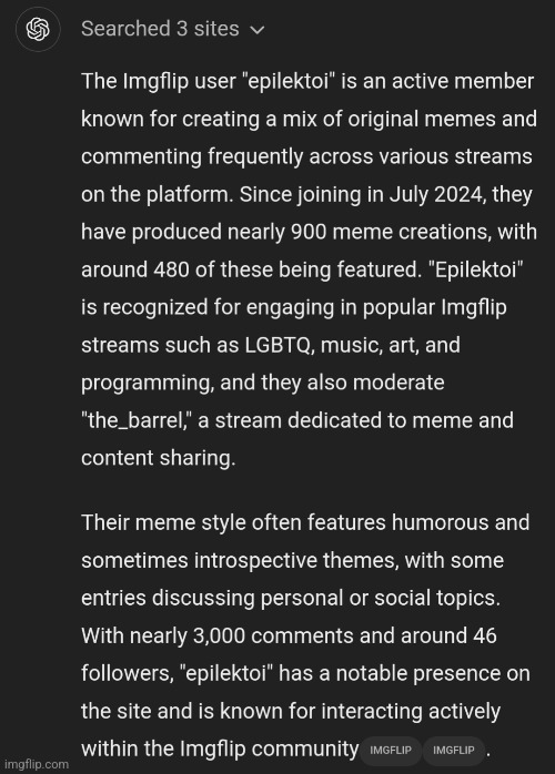 describe the imgflip user [username] | made w/ Imgflip meme maker
