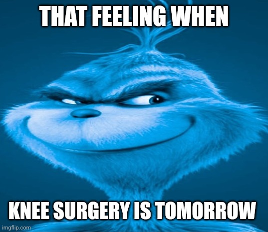 That feeling when | THAT FEELING WHEN KNEE SURGERY IS TOMORROW | image tagged in that feeling when | made w/ Imgflip meme maker