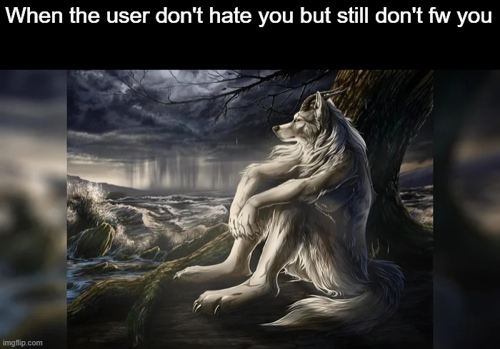 Sigma Wolf | When the user don't hate you but still don't fw you | image tagged in sigma wolf | made w/ Imgflip meme maker