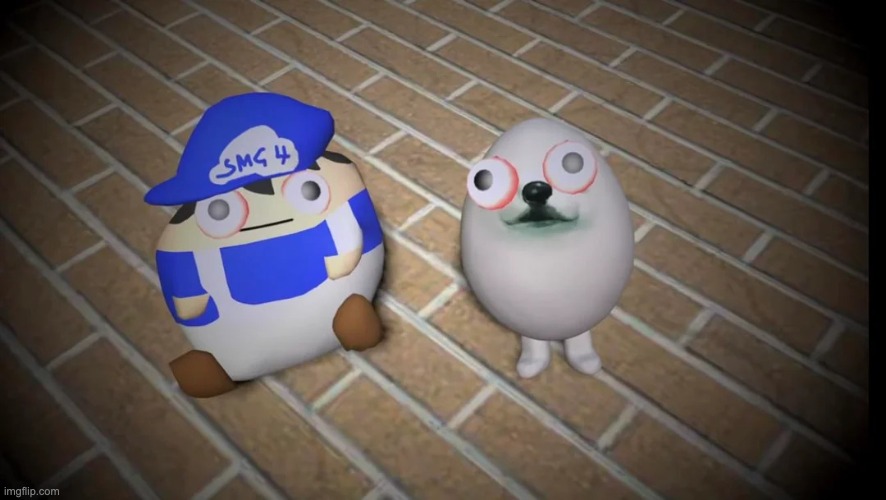 shocked beeg smg4 and eggdog | image tagged in shocked beeg smg4 and eggdog | made w/ Imgflip meme maker