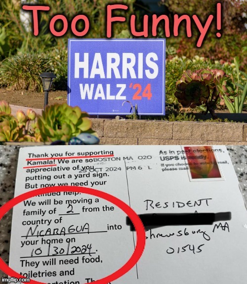 Yikes! They expect us to actually do something for these 'migrants'? | image tagged in kamala harris,tim walz,signs,prank,political humor,dumb democrats | made w/ Imgflip meme maker