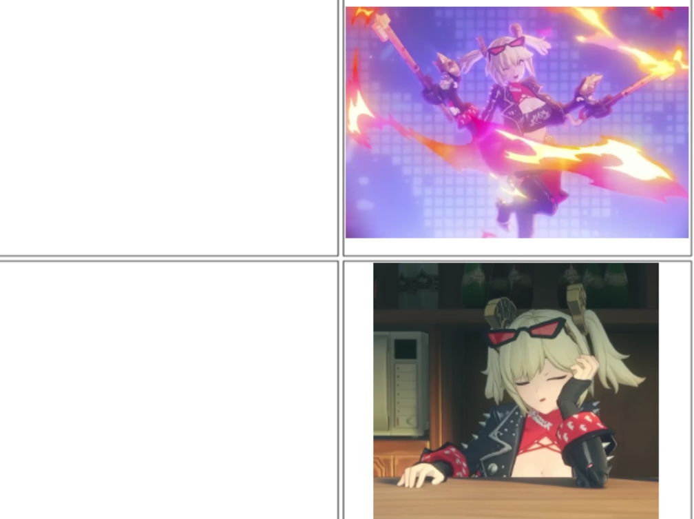 Burnice hype and sleep Blank Meme Template