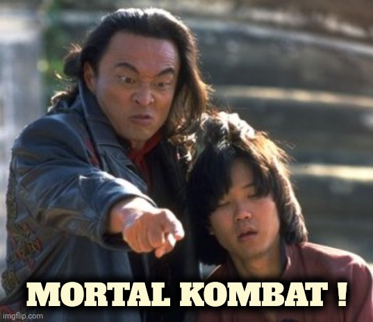 Shang Tsung Points | MORTAL KOMBAT ! | image tagged in shang tsung points | made w/ Imgflip meme maker