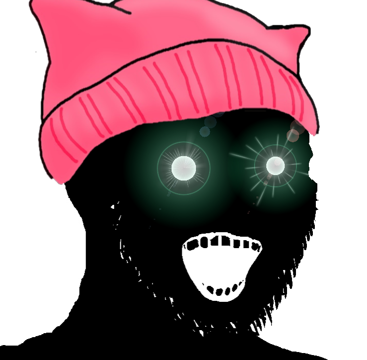 Soyjak with pink beanie Blank Meme Template