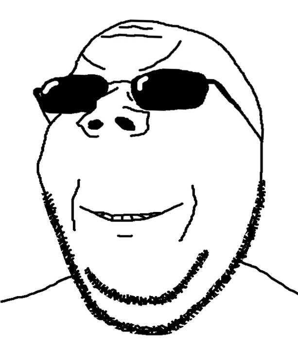 Soyjak with Sunglasses Blank Meme Template