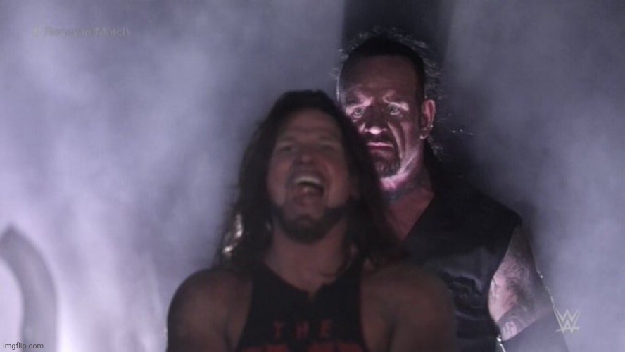 AJ Styles & Undertaker | image tagged in aj styles undertaker | made w/ Imgflip meme maker