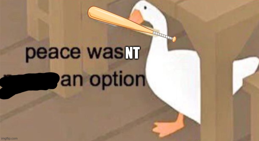 Untitled Goose Peace Was Never an Option | NT | image tagged in untitled goose peace was never an option | made w/ Imgflip meme maker