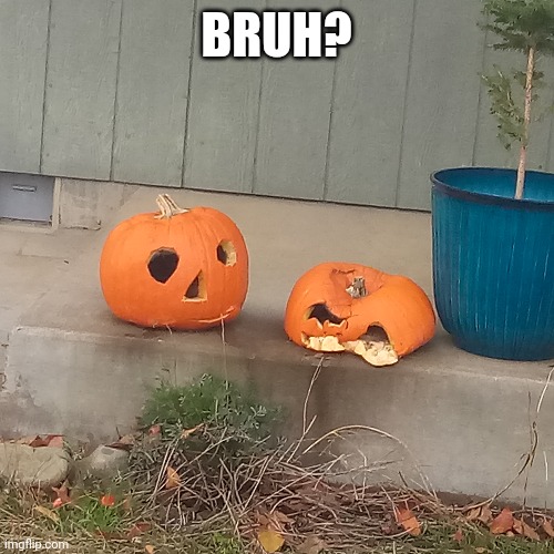 Early dimensia pumpkin | BRUH? | image tagged in halloween,mental health | made w/ Imgflip meme maker