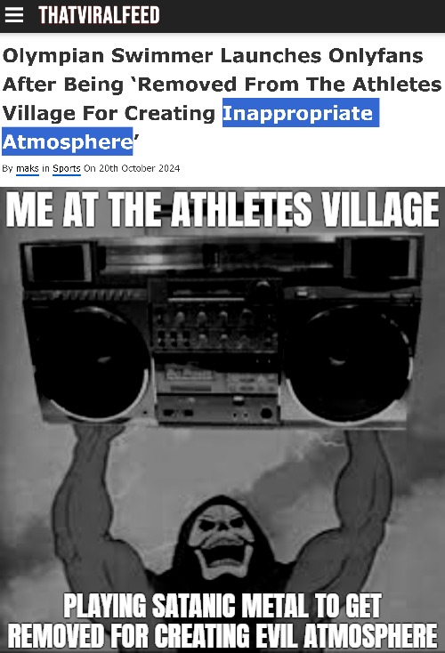 Removed for 'atmosphere', not for 'doing inappropriate things'. | image tagged in skeletor,sports | made w/ Imgflip meme maker