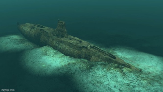 Sunken Submarine | image tagged in sunken submarine | made w/ Imgflip meme maker