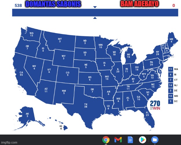 Election Map | BAM ADEBAYO; DOMANTAS SABONIS | image tagged in election map | made w/ Imgflip meme maker