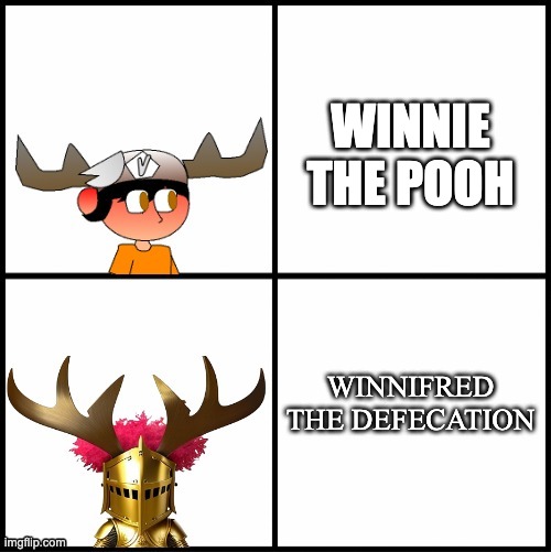 SMG5 vs Emperor Pentachus | WINNIE THE POOH; WINNIFRED THE DEFECATION | image tagged in smg5 vs emperor pentachus,tuxedo winnie the pooh,memes,funny,smg4,oh wow are you actually reading these tags | made w/ Imgflip meme maker