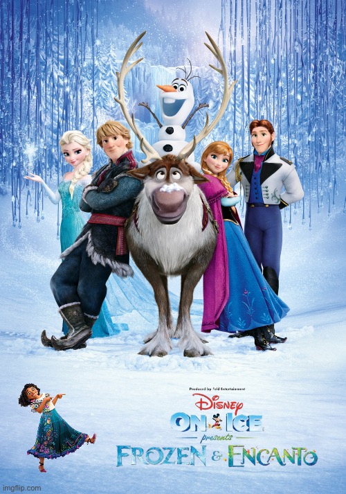 Disney on Ice Poster (Fan Made) | image tagged in disney,ice skating,frozen,encanto,texas,houston | made w/ Imgflip meme maker