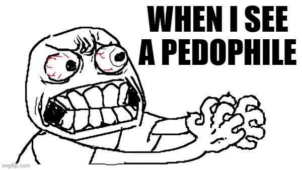 WHEN I SEE A PEDOPHILE | image tagged in angry | made w/ Imgflip meme maker