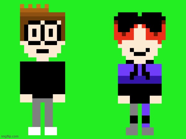 I made MC and William in 8-bit! | image tagged in mc,william,8-bit,memes,pixel | made w/ Imgflip meme maker