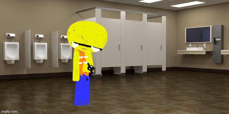 John Doe Figure But She was in the SAM Restroom | image tagged in restroom | made w/ Imgflip meme maker